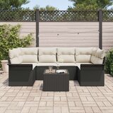  Vrtna garnitura - 4-dijelni set vrtnih sofa sa jastucima crnog poli ratana | shoptok.hr