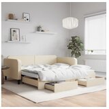 vidaXL Izvlečna dnevna postelja s predali krem 100x200 cm bl Cene