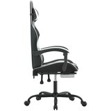  Gaming stol z oporo za noge črno in belo umetno usnje, (21378257) | Shoptok.si