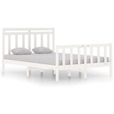  Posteljni okvir bel iz trdnega lesa 135x190 cm 4FT6, (20904622) | Shoptok.si