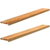  Okenske police 2 kosa svetlo rjava 160x20x2 cm trdna hrastovina Cene