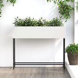 vidaXL Bela Kovina 100 x 26 x 82 cm Preprosto Podni sadilniki Cene