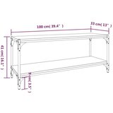 TV ormarić boja hrasta 100x33x41 cm konstruirano drvo i čelik | shoptok.hr