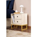 Hanah home noćni ormarić glimmer - travertine, gold travertinegold nightstand