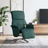 vidaXL Masažni naslanjač z oporo za noge temno zeleno blago | Shoptok.si