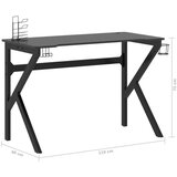 vidaXL igraći stol s nogama u obliku slova K crni 110 x 60 x 75 cm | shoptok.hr
