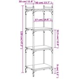  Regal za knjige 4 razine smeđa boja hrasta 40x30x120 cm drveni | shoptok.hr