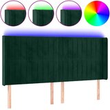 LED uzglavlje tamnozeleno 183 x 16 x 118/128 cm baršunasto | shoptok.hr