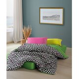 Mijolnir Crno-bijela posteljina za bračni krevet/za produženi krevet od renforce pamuka s uključenom plahtom/4-dijelna 200x220 cm Dazzle – | shoptok.hr
