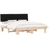  Krevetni okvir s tapiciranim uzglavljem Crna 180 x 200 cm | shoptok.hr