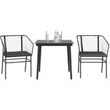  3-dijelni vrtni blagovaonski set s jastucima od crnog | shoptok.hr