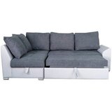 XORA SEDEŽNA GARNITURA, gladka tkanina siva, bela | Shoptok.si