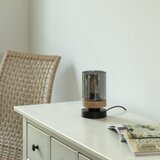 Just LIGHT. 11310-18 - Stona lampa PASQUAL 1xE27/40W/230V crna/kaučukovo drvo | Eponuda.com