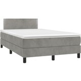  The Living Store Box spring postelja z vzmetnico LED sv. siva 120x190 cm žamet - Box Spring Postelja, (21489710) | Shoptok.si