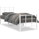  Metalni okvir kreveta uzglavlje i podnožje bijeli 75x190 cm | shoptok.hr