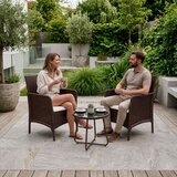 Multi Garden set od 2 vrtne fotelje s jastucima za balkon, terasu, vrt, smeđe boje | shoptok.hr