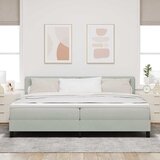 Krevet s opruga kutije Svijetlo siva 200 x 200 cm Baršun | Eponuda.com