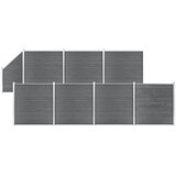  Set WPC ograda 7 kvadratnih + 1 kosa 1311 x 186 cm sivi | shoptok.hr