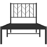  Metalni okvir za krevet s uzglavljem crni 75x190 cm | Eponuda.ba