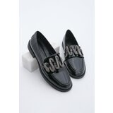 Marjin Women's Loafer Stoned Casual Shoes Alseka Black Patent Leather cene