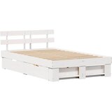  Krevetna konstrukcija Bijelo 135 x 190 cm Čvrsto borovo drvo | shoptok.hr