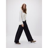 Reserved Jeans hlače wide-leg s aplikacijama - crno | shoptok.hr