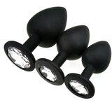 SuperLove Jewel Silicone Butt Plugs Training Kit Black-Clear | Shoptok.si