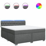 vidaXL Box spring postelja z vzmetnico temno siva 180x200 cm blago, (21304619) | Shoptok.si