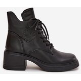VINCEZA Women's Leather Ankle Boots on Block Heel Lined | shoptok.hr