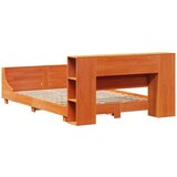 vidaXL Posteljni okvir brez vzmetnice voščeno rjav 140x190 cm borovina | Shoptok.si