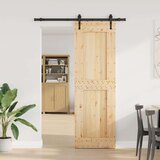 vidaXL Drsna vrata s kompletom vodil 70x210 cm trdna borovina | Shoptok.si