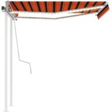 vidaXL Ročno zložljiva tenda z LED lučmi 3,5x2,5 m oranžna in rjava | Shoptok.si