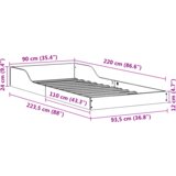 vidaXL Krevetna konstrukcija Bijela 90 x 220 cm Masivna borovina | shoptok.hr