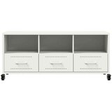 vidaXL TV omarica bela 100,5x39x43,5 cm hladno valjano jeklo | Shoptok.si