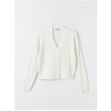 LC Waikiki Women's V-Neck Patterned Long Sleeve Knitwear Cardigan | ePonuda.com