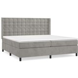  Box spring postelja z vzmetnico svetlo siva 200x200 cm žamet, (20761277) | Shoptok.si