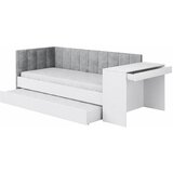  Dječji tapecirani krevet FREYA s dodatnim krevetom i radnim stolom - bijeli - 180x80 cm - Bez madraca | shoptok.hr