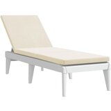Maison Chic Ležalnik - Sončna ležalnik z blazino bel 186x60x29 cm PP, (22057600) | Shoptok.si