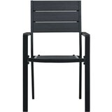  Vrtne stolice 4 kom crne HDPE s izgledom drva | shoptok.hr
