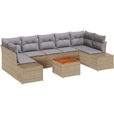 vidaXL set od 8 vrtnih kauča s jastučićima bež poli ratan akacija | shoptok.hr
