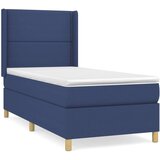 vidaXL Krevet s oprugama i madracem plavi 90 x 190 cm od tkanine | shoptok.hr