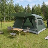  Obiteljski šator s krovom Maslinasto zelena 420 x 305 x 200 cm | shoptok.hr