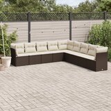  9-dijelni set vrtnih sofa s jastucima poliratan smeđi | shoptok.hr