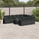vidaXL 11-dijelni set vrtnih sofa od poliratana s jastucima crni | shoptok.hr