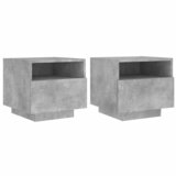  The Living Store Nočna omarica z LED lučkami 2 kosa betonsko siva 40x39x37 cm - Nočna Omarica, (21448617) | Shoptok.si