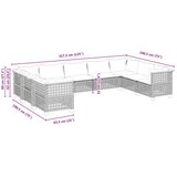 9-dijelni set vrtnih sofa s jastucima crni od poliratana Crna 63.5 x 63.5 x 62 cm | Shoptok.si
