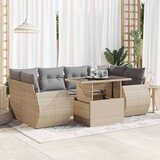 vidaXL 7-dijelni set vrtnih sofa od poliratana s jastucima bež | shoptok.hr