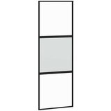  Drsna vrata z opremo črna 76x205 cm kaljeno steklo | Shoptok.si