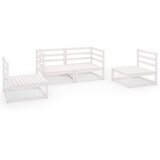 Maison Chic Seti vrtnega pohištva - Vrtna garnitura - Vrtni pohištvo set 4-delna bela trdna borovina, (21811348) | Shoptok.si