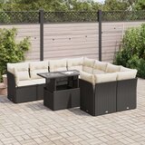 vidaXL 9-dijelni set vrtnih sofa s jastucima crni od poliratana | shoptok.hr
